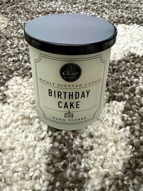 DW Home Birthday Cake Candle with Black Lid. 3.9 oz.